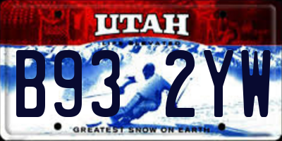 UT license plate B932YW