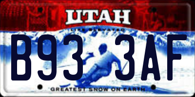 UT license plate B933AF