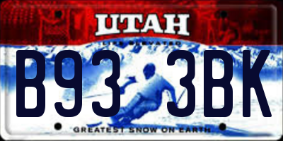 UT license plate B933BK
