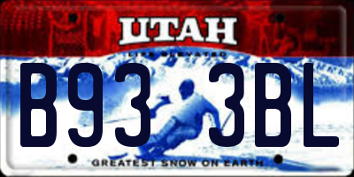 UT license plate B933BL