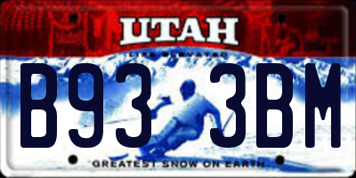 UT license plate B933BM
