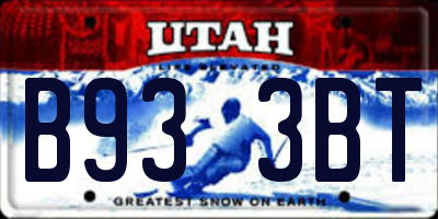 UT license plate B933BT