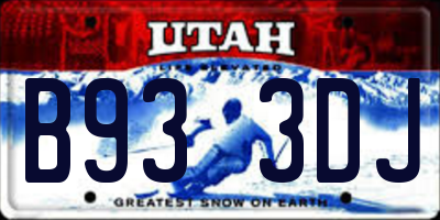 UT license plate B933DJ