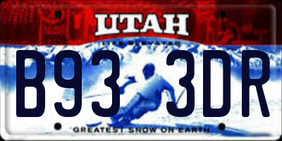 UT license plate B933DR