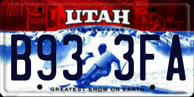 UT license plate B933FA