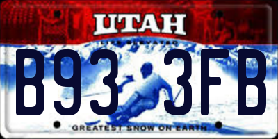 UT license plate B933FB