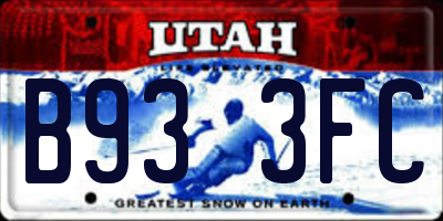 UT license plate B933FC