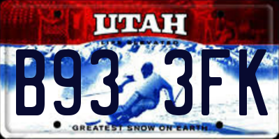 UT license plate B933FK