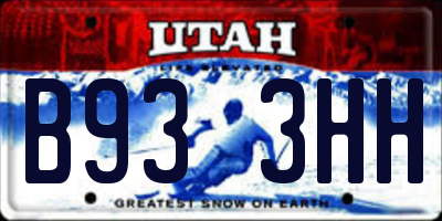 UT license plate B933HH