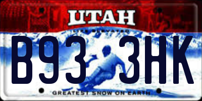 UT license plate B933HK