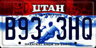 UT license plate B933HQ
