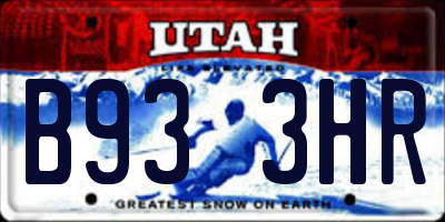 UT license plate B933HR