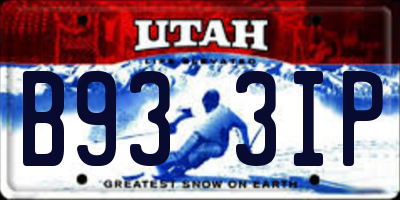 UT license plate B933IP