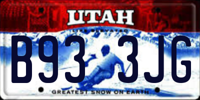 UT license plate B933JG