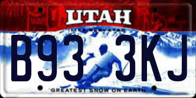 UT license plate B933KJ