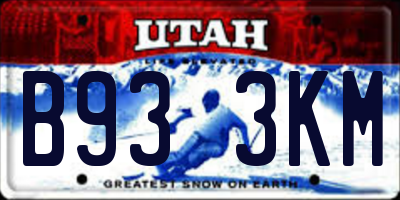 UT license plate B933KM