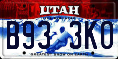 UT license plate B933KO