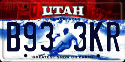 UT license plate B933KR