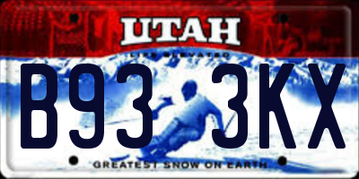 UT license plate B933KX