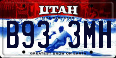 UT license plate B933MH