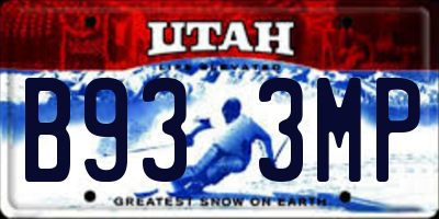 UT license plate B933MP