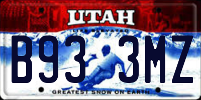 UT license plate B933MZ