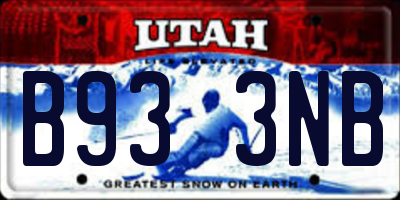 UT license plate B933NB