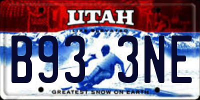 UT license plate B933NE
