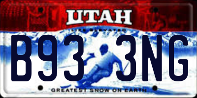 UT license plate B933NG