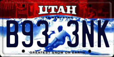 UT license plate B933NK
