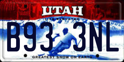 UT license plate B933NL