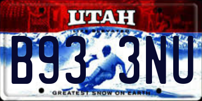 UT license plate B933NU