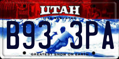 UT license plate B933PA