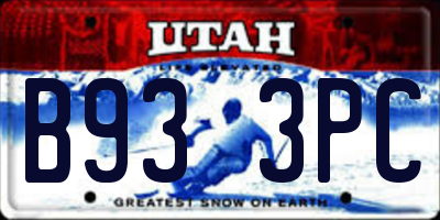 UT license plate B933PC