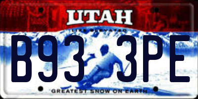 UT license plate B933PE