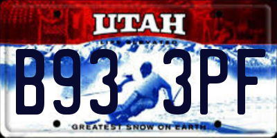 UT license plate B933PF