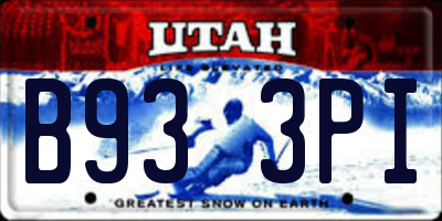 UT license plate B933PI