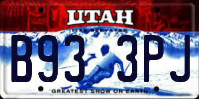 UT license plate B933PJ