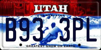 UT license plate B933PL