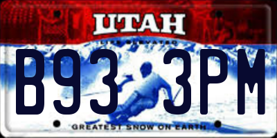 UT license plate B933PM