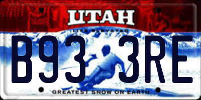 UT license plate B933RE