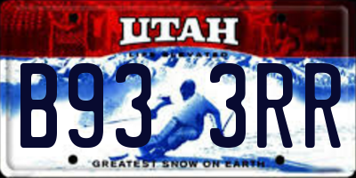 UT license plate B933RR