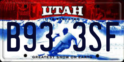 UT license plate B933SF