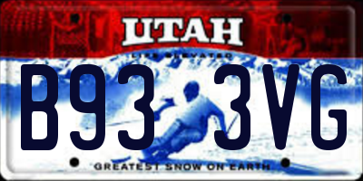 UT license plate B933VG
