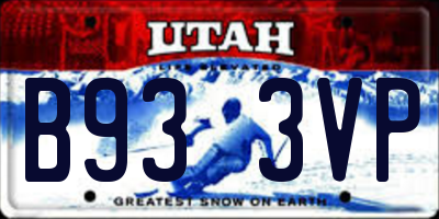 UT license plate B933VP