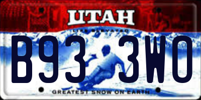 UT license plate B933WO