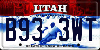 UT license plate B933WT