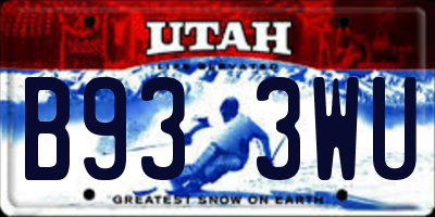 UT license plate B933WU
