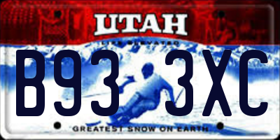 UT license plate B933XC