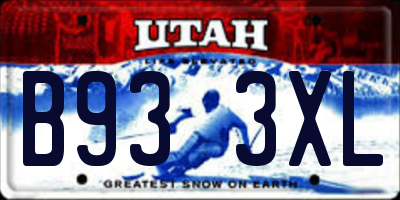 UT license plate B933XL